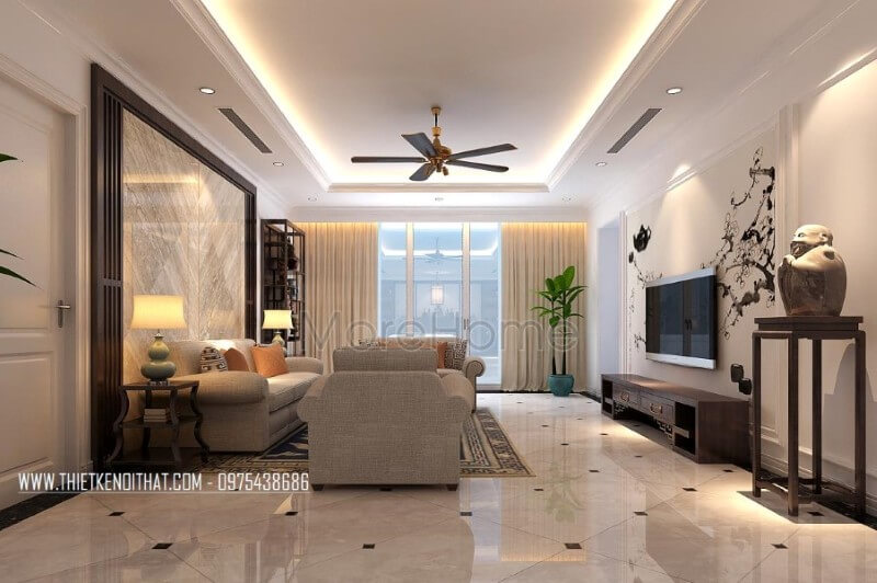 Mẫu thiết kế chung cư Thăng Long Number 1 đẹp phong cách gỗ Việt Thiết kế chung cư