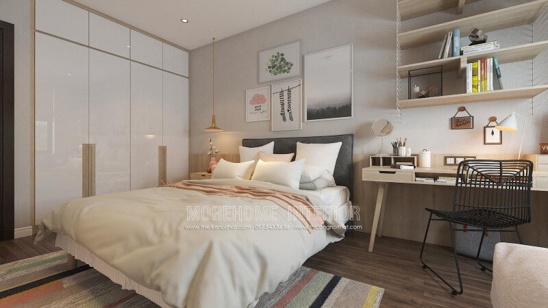 Bộ tranh canvas 4 bức treo tường độc đáo, sinh động tạo nét trẻ trung, đáng yêu cho phòng ngủ nữ. Thiết kế chung cư