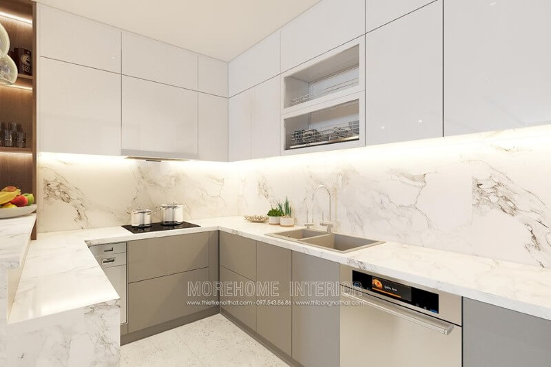 Thiết kế nội thất phòng bếp chung cư hiện đại Thiết kế phòng bếp, tủ bếp đẹp