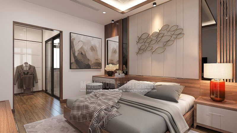 Bạn đang cần tham khảo mẫu thiết kế phòng ngủ đẹp cho con trai lớn, không gian phòng ngủ khép kín theo phong cách hiện đại với cách trang trí khoa học, độc đáo trong biệt thự Vinhomes Imperia Hải Phòng là một gợi ý khá ấn tượng. Thiết kế phòng ngủ biệt thự