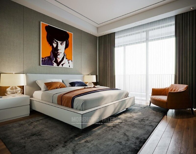 Tranh canvas treo tường sáng tạo tạo điểm nhấn độc đáo cho phòng ngủ Thiết kế phòng ngủ biệt thự