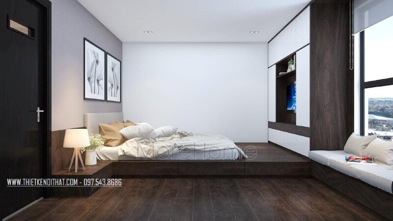 Thiết kế nội thất phòng ngủ chung cư phong cách hiện đại